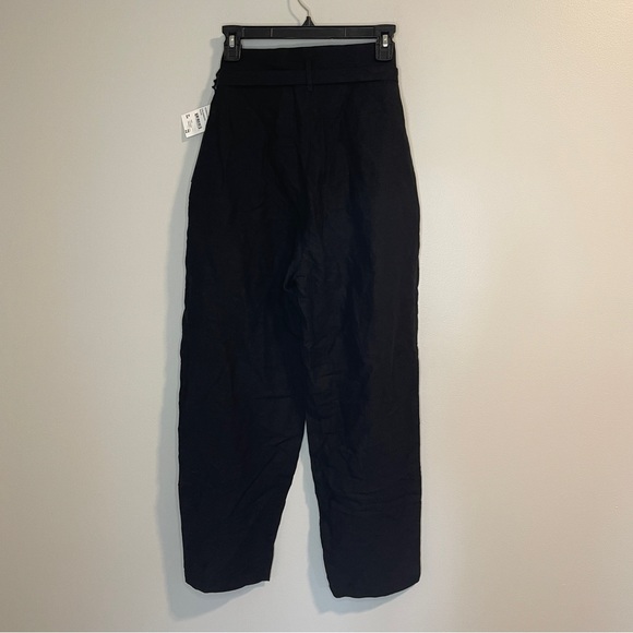 Blank NYC pants Linen blend paperbag high waisted ankle Black 30 - Picture 6 of 7